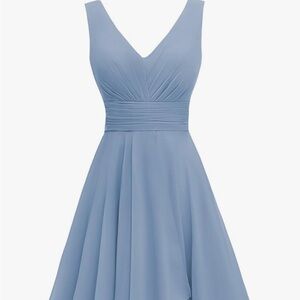 Elegant Blue Sleeveless Dress